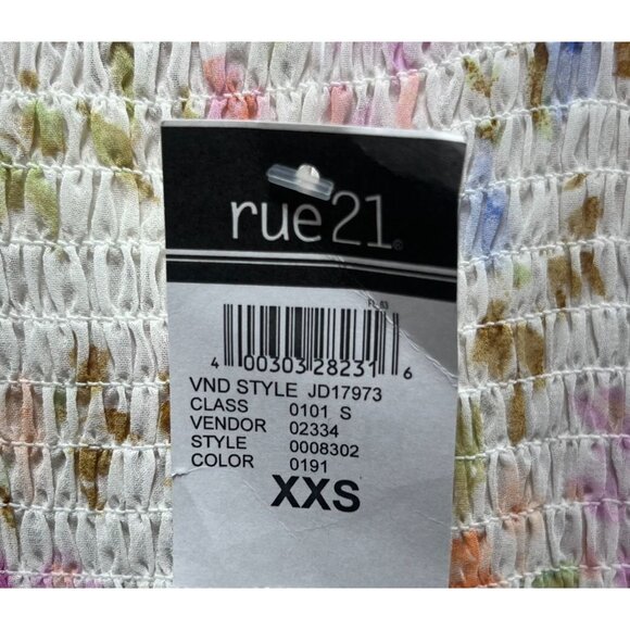 Rue 21 - Women's Summer Sleeveless High Low Hem Ruffle Floral Dress - White -XXS - Picture 8 of 16